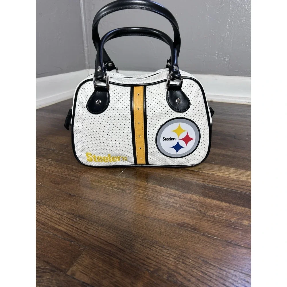 Woman's‎ Pittsburg Steelers Small Handbag Purse White With Logo Fan NFL Football
